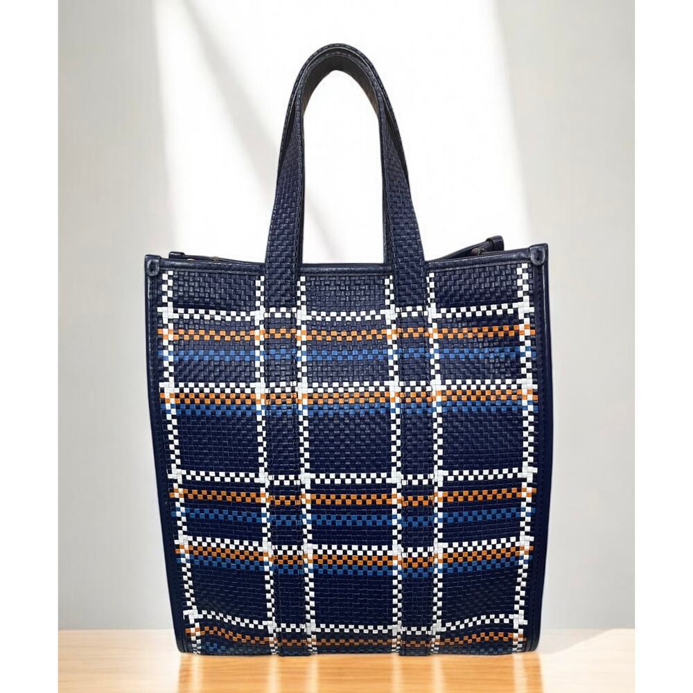 Burberry Multicolor Woven Leather Book Tote Bag - Picture 3 of 16